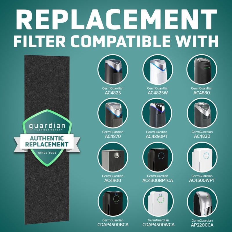 GermGuardian Genuine Carbon Air Purifier Replacement Filter for Air Purifier Models, AC4825, AC4900, AC4300, CDAP4500 and PureGuardian Model AP2200CA, 4-Pack, FLT22CB4 - Image 3